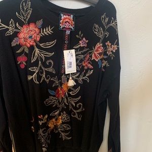 NWT Johnny Was TALINE thermal Henley